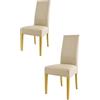 t m c s Tommychairs - Set 2 sedie imbottite modello Luisa per cucina e sala da pranzo, robusta struttura in legno di faggio color rovere, seduta e schienale rivestiti in pelle artificiale lino