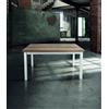 Spazio Casa Tavolo moderno allungabile con piano in legno rovere - 130 x 80, Bianco/Naturale
