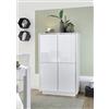 Web Convenienza Madia Verticale con 4 Sportelli Credenza Contenitore Collezione Ice per Soggiorno Cucina Ingresso Sala da Pranzo Bianco Laccato Lucido