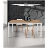 Spazio Casa Tavolo moderno allungabile bianco e rovere - 140 x 80, Bianco/Naturale