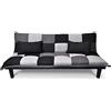 SAMIRA Divano letto clic clac in tessuto grigio scuro - nero - grigio chiaro - Divanetto mod. Russell