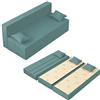 Baldiflex Divano Letto 3 Posti Modello TreTris Rivestimento Sfoderabile e Lavabile, Colore Acquamarina