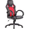 FurnitureR Poltroncina da ufficio, supporto ergonomico, racing style Black/Red