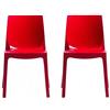Grand-Soleil Set di 2 sedie Ice impilabili, design rosso lucido