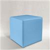 AM design Pouf, POUFF, Puff, PUF, CUBO, Ecopelle, Eco-Pelle, POGGIAPIEDI, Seduta, Design, Made in Italy (Azzurro)