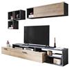 AVANTI TRENDSTORE - Colari - Parete da Soggiorno, composta da 1 Mobile TV, 1 pensile e 3 cubi da Muro, in Legno Laminato, Dimensioni: Lap 270x180x45 cm