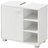 [en.casa] Mobile Sottolavabo da Terra Armadietto ad Anta e 3 Ripiani Regolabili in Altezza Mobiletto da Bagno Sotto Lavandino Ritaglio Sifone 56x60x31 cm - Bianco