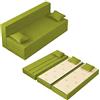 Baldiflex Divano Letto 3 Posti Modello TreTris Rivestimento Sfoderabile e Lavabile, Colore Verde Oliva