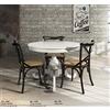L'Aquila Design Arredamenti Table&Chairs Tavolo da Pranzo Shabby Chic Laccato Bianco Rotondo con allunga da 40 cm 1453