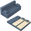 Baldiflex Divano Letto 3 Posti Modello TreTris Rivestimento Sfoderabile e Lavabile, Colore Jeans