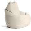 Avalon Puff Poltrona Sacco Gigante Bag XXL Mamba 95x95x135cm - 460 Litri Made in Italy in Finta pelle Imbottito per Ambiente Interno ed Esterno Colore Bianco sporco