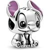 PANDORA Disney Ciondolo con Stitch in argento con smalto nero e viola