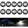 KaTur - luce a LED rotonda da 1,9 cm, anteriore, posteriore, laterale, di indicazione, impermeabile, 12 V, per auto e camion (bianco)