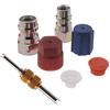 The Lord of the Tools R-12 a R-134a Adattatore di conversione retrofit lato alto basso 1/4 valvole SEA Kit di montaggio con strumento di rimozione del nucleo della valvola per accessori refrigerante