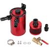 VOBOR Oil Catch Can, Catch Decanter Vapours Oil Kit, Oil Collection Tank Aluminium Tank with Accessory Kit 2 Ports (Red)