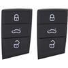 Create idea 2 x 3 pulsanti auto telecomando telecomando sostituzione pulsanti pad in gomma nera per serratura sblocco bagagliaio compatibile con Polo Golf 7