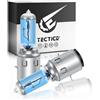 TECTICO BA20D S2 12V 35/35W Moto Lampadina Alogena Fari 5000K Bianco caldo, 130% di luminosità in più Anabbaglianti/Abbaglianti Sostituzione faro moto scooter, 2 pezzi