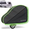 Tarpofix® Copritimone caravan con strisce riflettenti - Copri gancio roulotte universale per roulotte con doppia chiusura a scatto - Copri gancio traino per rimorchi con gancio
