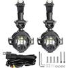 MARCHFA LITTOU Motorcycle Light Fit per Moto ATV Trattore Carrello elevatore Barca Spotlight Universale Faro Fendinebbia Luce di Esecuzione Luce ausiliaria (Set Completo)