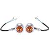 GOOFIT 12V 10W Vintage Refit Chrome Amber Proletacolo lampeggiante lampada girare segnali indicatore in esecuzione forma Sostituzione per Dirt Bike Scooter Moped Pit Bike Trail Bike