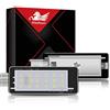 WinPower Lampadina Luce Targa 18 SMD Bianca LED Senza errori Posteriore Luce targa per Laguna Espace Scenic Modus Clio Captur Fluenc ect, 2 Pezzi