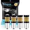 Alopee Lampadina PY21W LED 9V-18V - Senza Polarità 60 SMD 4014 Giallo Brillante per Indicatori di Direzione BAU15S, Compatibile con RY10W/1056/7507/12496 (Confezione da 4)