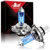 WinPower H4 60/55W Lampada alogena 12V auto Moto 5000K Bianco caldo Super Bright Hi/Lo Doppio faro Lampadine, 2 pezzi