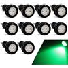 yifengshun 10PCS Luce Dell'occhio D'aquila Alta Potenza 18mm 9W Eagle Eye LED Per Luce Di Marcia Diurna Per Auto Moto Luci di Posizione DRL (Verde)