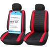 Upgrade4cars Coprisedili Auto Rosso Nero Anteriore Universali | Set Copri-Sedile Universale per Guidatore e Passeggero | Accessori Auto Interno