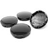 Finest Folia 4x Coprimozzo 56 o 60 mm diametro plastica ABS alluminio per cerchioni Copricerchi universali auto accessori (Nero, 56mm Ø)