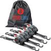 Sturdlink Cinghia di tensionamento automatica 3 m, 25 mm, con gancio S, 300 kg/600 kg, set di 4 cinghie autoavvolgenti | Avvolgitore automatico cinghia di tensionamento | Cinghia di ancoraggio per auto