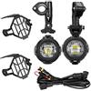 SUPAREE Faretti LED Moto Supplementari (2 pezzi)+Griglie di Protezione Anteriori (2 pezzi) + Kit Cablaggio e Interruttore On/Off Per Motocicletta/Motocicli (1 Pz)