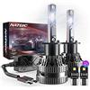 NATGIC H1 Lampadine per Fari a LED con 2PCS Lampadine LED T10, 300% di Luminosità Kit di Conversione H1 LED CanBus con Driver Intelligente EMC Aggiornato, 12000LM Bianco 6500K(Totale 4 Lampadine LED)