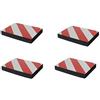 SNS SAFETY LTD Paracolpi Adesivi, in Gomma Schiumata, per Parcheggi, Garage e Magazzini, 24x18x3 cm, 4 pezzi (Rosso Bianco)