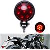 JMTBNO Rosso Fanale Posteriore Moto Universale 12V Luce Stop Moto a LED Motociclo Luce Freno Fanale Posteriore Rotondo Retrò per Custom Cruiser Chopper Bobber Cafe Racer Tracker Scrambler