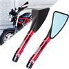 DREAMIZER 8mm 10mm Specchietti Retrovisori Laterali per Motociclo, Triangolo Moto Specchietti Manubrio Per R1 R6 FZ6 FZ1 MT03 MT07 MT09 Z750 Z800 Z900 Z1000 (Rosso)