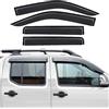 JHCHAN Deflettori d'Aria per Nissan Navara D40 2006-2014 Doppia Cabina 4 Pezzi Fumo Nero Deflettori Antivento