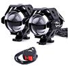 POCKETMAN 2 * U5 Faro moto, 1200LM 6500K faro LED per faretto DRL con abbagliante/anabbagliante/Flash 3 Modelli con interruttore ON/OFF Silver Color