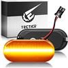 TECTICO indicatori di direzione frecce laterali dinamiche ambra CE E8 SMD per T5 Golf 3 4 Passat Polo Focus MK2 C-Max Festa, 2 pezzi