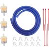GOOFIT Tubo di Alimentazione Benzina 4mm Diametro Interno Linea Carburante Gas Inline Filtri Carburante Pezzi Fascette stringitubo Sostituzione per ATV Moped Scooters Pack Pocket Bike Blu