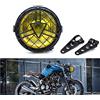 evomosa Fari Anteriori per Moto Universale, Faro Alogeno 6'' con Paralume Retrò per Cafe Racer Bobber Chopper CG125 GN125 (Giallo)