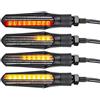Simda Pro Indicatori Frecce LED Moto Omologate E Mark con Effetto Dinamico Design Nero Universale per Moto Quad ATV Lampeggiante Sequenziale Alta Luminosità Norma IP67 Impermeabile