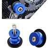 Bonnoeuvre 2pcs Universale M8 Nottolini Forcellone Cavalletto Appoggi Assen Swingarm Spool Screw per Kawasaki Z900 Z800 Z650 Z1000sx/ S1000RR S1000R S1000XR/ CBR250R CBR900RR/ Ducati 749 (Blu)