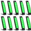 Biqing Luci di posizione laterali a LED,24V Verde impermeabile luci laterali a LED per camion rimorchio camion cabina autobus barca trattore camper 10pcs