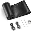 SEG Direct Coprivolante Vera Pelle Cucitura Mano 37-39cm Nero | Copertura Volante Da Cucire, Adatta Universalmente, Cucito Sull'involucro, er Volanti Rotondi e Tipo D