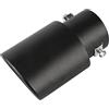 Krtopo 1 x 62mm Acciaio Inox Tubo di scarico Trim Car Tip Coda Coda di silenziatore gola nera per Universal Auto Styling