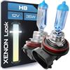 Gread - 2x Lampada alogena H8 Xenon Style - bianco - 8500k 35W - E-Mark