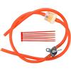 GOOFIT Serbatoio della Pompa della Valvola del Carburante 6mm della Linea del Tubo di Gomma del Tubo del Carburante del Tubo Rosso della Benzina Chiuso Sostituzione per Moped Dirt ATV