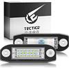 TECTICO LED Luci targa auto Lampada targa E-Mark ECE Bianco puro 6000K Canbus Nessun errore Compatibile con Volvo S60 V60 V50 XC60 XC70 XC90,2 pezzi