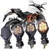 JMTBNO 4pz Frecce Moto Omologate 12V Universale 9 LED Mini Freccia Indicatori di Direzione Anteriori Posteriore Lampadina Luce Ambra Impermeabile M8 per Cruiser Scooter Quad Off Road